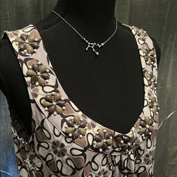 Boden Black and White Sleeveless Tie Front Tank Top - Picture 3 of 4